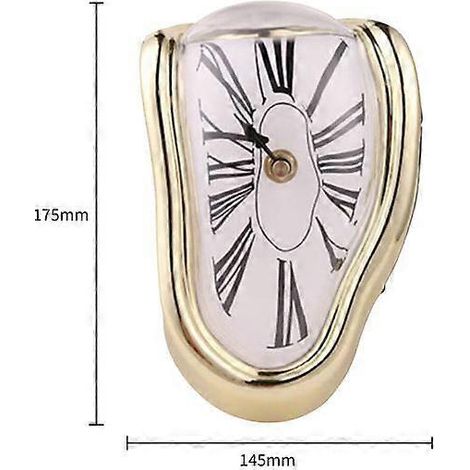 Horloge murale silencieuse à effet fondant surréaliste, style Dali salvadorien, idéale pour la maison, le bureau ou une table. Cadeau parfait pour offrir. (1/5)