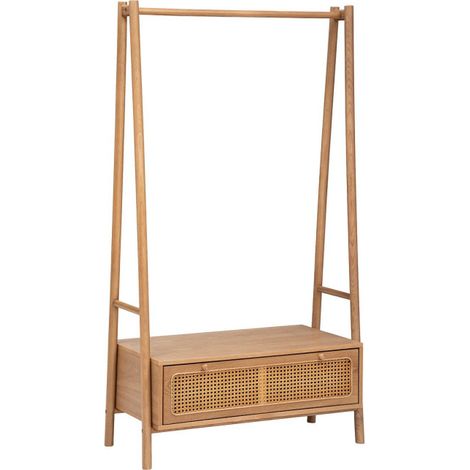 Portant à Vêtements Avec Tiroir "Tiria" 162cm Marron (1/5)