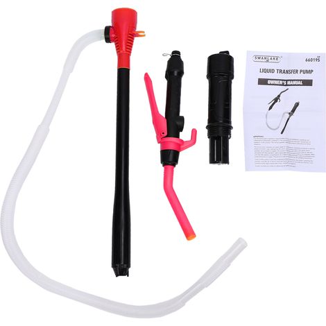 Pompe de transfert portable à batterie, pompe à siphon pour carburant, diesel et eau, débit de 2,2 GPM, contrôle réglable, pompe à liquide polyvalente avec filtre, couleur rouge. (1/5)