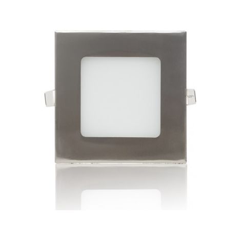 Pannello led quadrato slim acciaio satinato nichel 3w ip20 incasso Faro faretto luce bianca fredda naturale calda Downlight fredda bianca 6500k