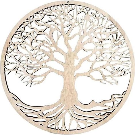 Décoration Murale Arbre De Vie en Bois Arbre De Vie Art Mural - Cadeau De Pendaison De Crémaillère Décoration De La Maison (1/4)