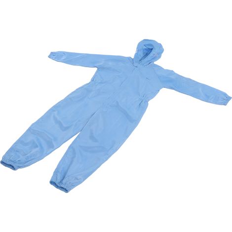Combinaison de protection antistatique unisexe avec capuche bleue 2XL en polyester pour atelier SMT ESD nettoyage et anti-poussière (1/5)