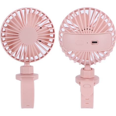 Wiederaufladbarer USB-Ventilator mit komfortabler Handschlaufe, kleiner tragbarer pinkfarbener Ventilator für drinnen, draußen und auf Reisen (1/5)