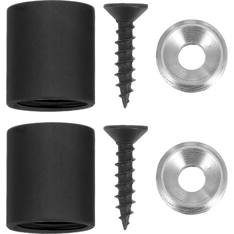 2 Pièces eur de Tube Rond en Alliage D'aluminium Noir pour Bar Rail et Pipe Post, Barrière Robuste et Support Solide, pour Divers Aménagements Intérieurs (1/5)