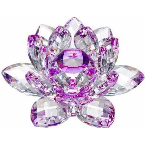 Grand bouquet de fleurs de lotus en cristal, fait main, décoration intérieure (1/4)