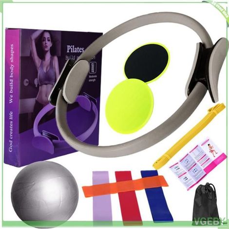 Kit Pilates - FAFEICY - Ensemble complet - Anneaux multi-résistance - Balle 25 cm - Bandes et disques (1/5)