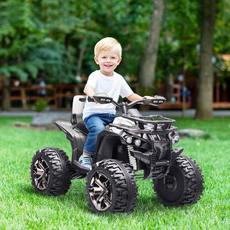Blanc - Quad électrique 12V 3-5 ans, 3-8 km/h, 10AH, musique/MP3/USB/TF, phares, pédale, PP/métal, 100x65x73 cm (1/4)