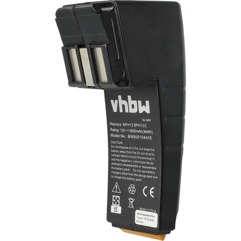 vhbw 1x Batterie compatible avec Festo / Festool CCD12, C12GG, C12DUO, C12CE-NC-C45-Plus, CCD12ES outil électrique (3000 mAh, NiMH, 12 V)