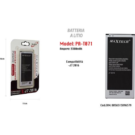 Trade Shop - LITHIUMAKKU KOMPATIBEL FÜR SAMSUNG GALAXY J7 2016 3300MAH MAXTECH PA-T071 -