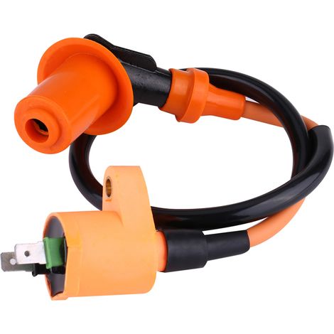 Kit de 3 pièces pour scooter GY6 50cc, 125cc et 150cc modifié, comprenant un transformateur haute tension orange haute performance et un allumeur de bougie multiposition. (1/5)