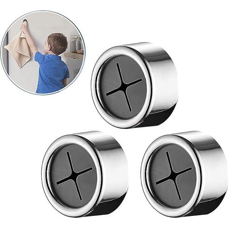 Rundes Handtuchset, 3-teilig, selbstklebender Haken, einfache Montage, ABS, Handtuchhalter