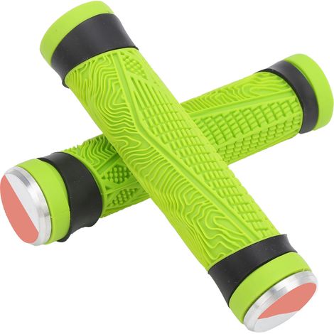 Poignées de guidon de vélo VTT en silicone antidérapant avec embouts, accessoire de cyclisme antichoc (vert) (1/5)