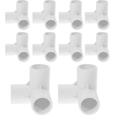 10 Pièces Raccord PVC Té 3 Voies 1/2 Pouce Blanc (1/4)