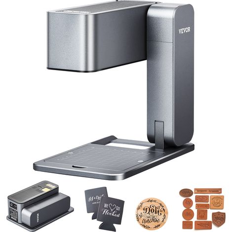 VEVOR Incisore Laser Portatile 600 mm/s ad Alta Velocita, Macchina per Incisione Portatile da 5 W Set Base per Incisore e Taglierina Laser Fai da Te, per Legno, pelle, Fibra, Vetro, Laser Blu Singolo