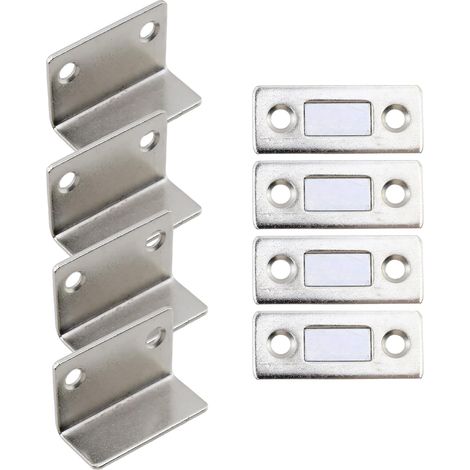 Verrous magnétiques pour armoire 1-1/2" (4 pièces) nickelés, loquets pour tatami, armoire argentés