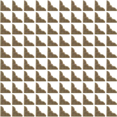 100 Protections de Coin Métal Antique - Haute Résistance, Application Large pour Livres et Meubles - Lot de 100 Pièces