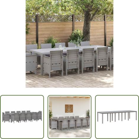 Salle à manger extérieur - Ensemble de salle à manger pour jardin Gris clair et Anthracite (1/5)