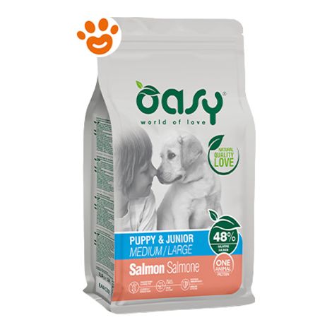 Oasy Dog Puppy e Junior Medium/Large Monoproteico Salmone - Oasy Dog Puppy e Junior Medium/Large Monoproteico Salmone - Sacco Da 2,5 Kg