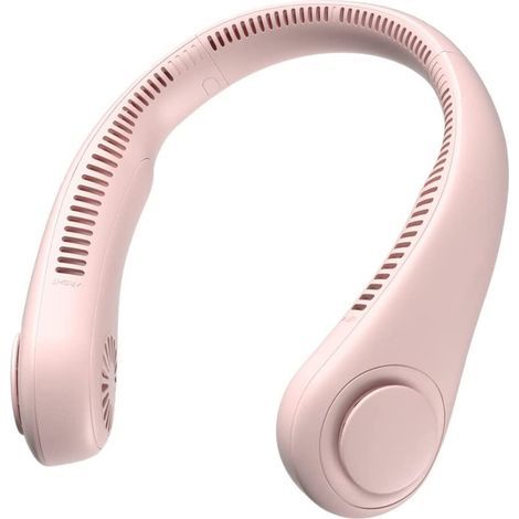 Ventilateur de cou portable, ventilateur mains libres sans pales,sans pales,rechargeable, design avec écouteurs, ventilateur de bureau alimenté (1/5)