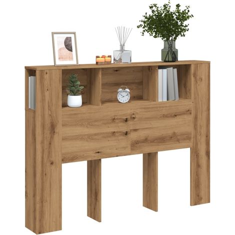Cabecero de cama roble artesanal 140x18,5x102,5 cm madera de ingeniería vidaXL