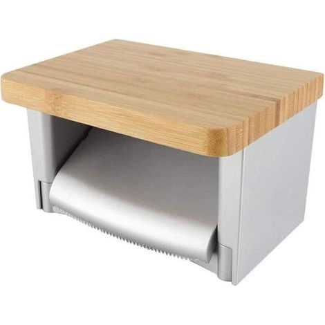 Toilet Paper Holder with Towel Rack, Wall Mounted, Punch-Free Roll Holder, Suitable for Bathroom and Kitchen, ABS Material (1/4)