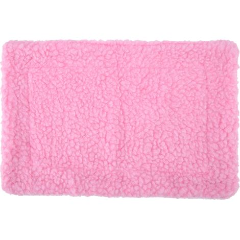 Tapis de maison douillet pour cochon d'Inde et hérisson, coussin rectangulaire en peluche rose pour hamster (1/5)