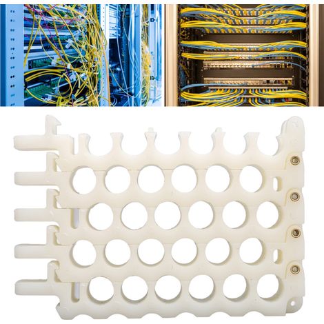 Netzwerkkabel-Organizer für CAT5, CAT6 und CAT7 mit 24 Öffnungen (ABS/Kupfer, 9 mm) – Kabelmanagement-System für Zuhause und Büro (1/5)