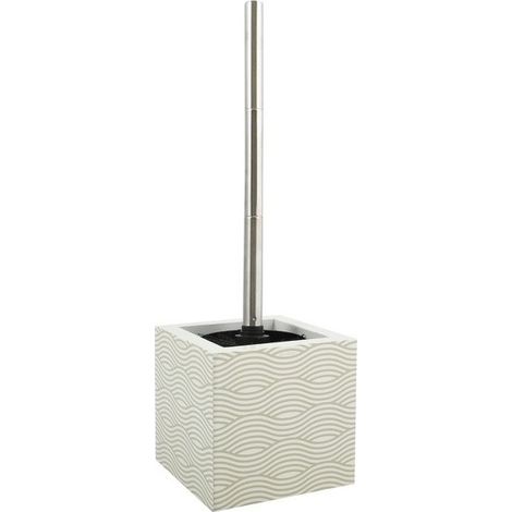 Brosse Wc avec support MDF & Acier Inox WAVE Beige MSV