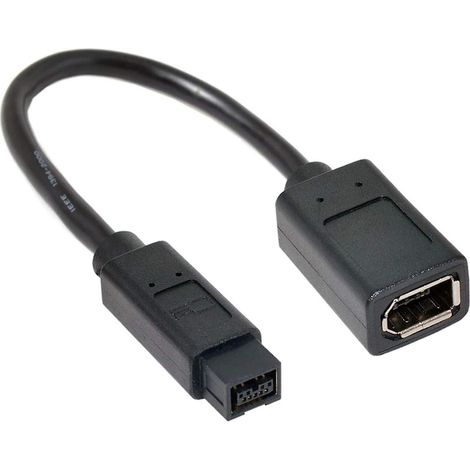 Câble IEEE 1394 (connecteur femelle 6 broches 1394 vers connecteur mâle 9 broches 1394b) FireWire 400 vers 800 (1/4)