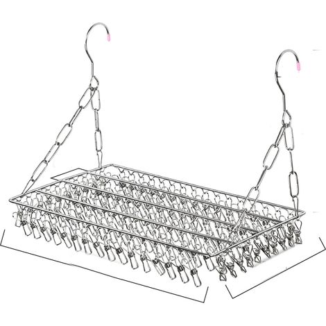 Séchoir à chaussettes en S Inox Résistant Crochet de Raccordement Réglable Multi-niveaux Sans Installation pour Linge Quotidien (1/5)