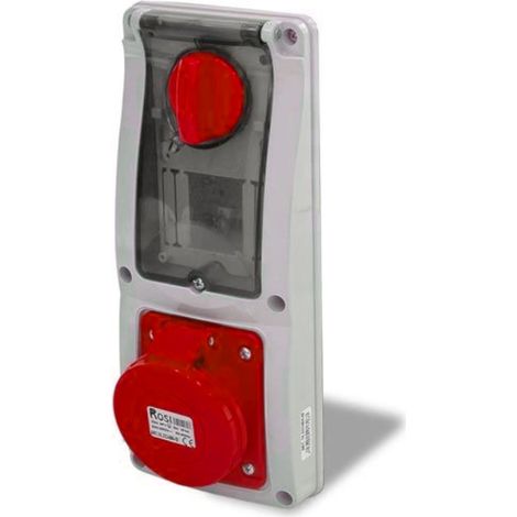 Presa interbloccata verticale con sezionatore, ad incasso, con barra DIN, 380V, 4 poli, 16A, IP54 - Rosi 16.3314R6-ID (1/2)