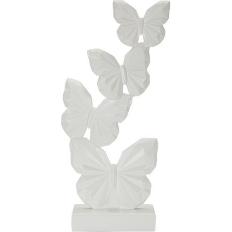 Scultura decorativa Farfalle in poliresina bianca (1/5)