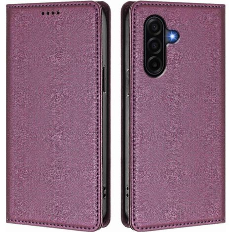 Pour Samsung Galaxy A57 5G Étui Portefeuille en Cuir Fermeture Magnétique Anti-RFID Housse de Téléphone - Violet (1/5)