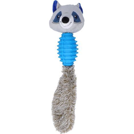 Jouets à mcher pour animaux de compagnie, nettoyage des dents, entranement interactif, poupée en peluche pour chien, raton laveur bleu (1/5)