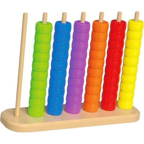 Stacking and sorting ring game by color for the awakening and sensory development of children aged 1 to 3 years (boys) (1/5)