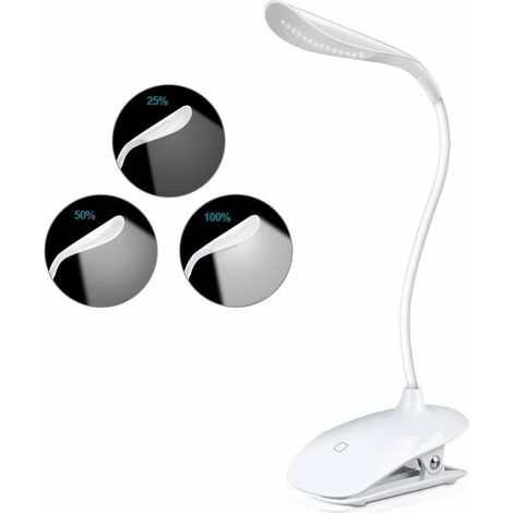 Lampe de Lecture, Liseuse Lampe 14 LED de Luminosité 360° Cou Flexible avec pour Lecture de Nuit Travail-Fei Yu (1/3)