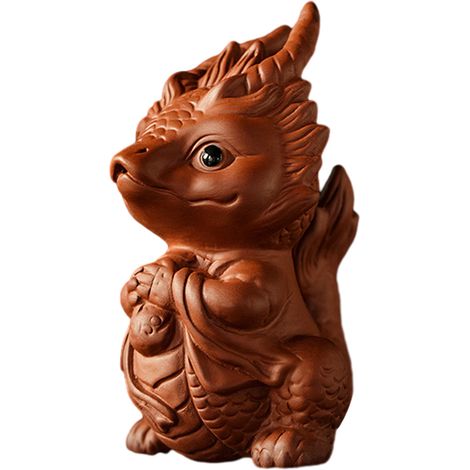 1 Figurine d'animal de thé, en sable violet, 7x5,8x9,5 cm, décoration pour table à thé, bureau ou salon de thé (1/5)