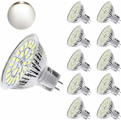 Ampoule Led Mr16 - Gu5.3 - 5 W - 450 Lm - 6000 K - 12 V A C D C - Non Dimmable - Lot De 10 (1/5)