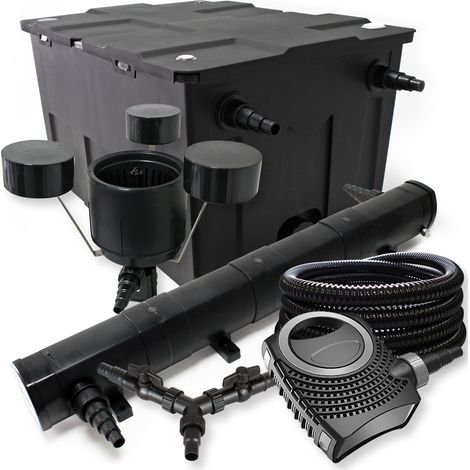 SUNSUN Juego de filtros 60000l Estanque 72W Clarificador neo8000 70W Bomba 25m Manguera Skimmer