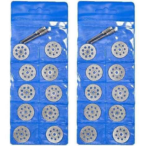 Ensemble de meules à aiguiser pour outil rotatif - 20 lames de 20 mm chacune, avec 4 poignées et un tournevis plat. (1/5)