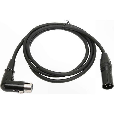 Câble micro XLR 3 broches mâle vers femelle, prise coudée à angle droit, 4,9 pieds (1,5 m) pour micros et équipements audio sonorisation. (1/5)