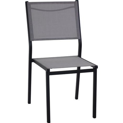 Silla asiento de jardín apilable Antracita 55x46 cm h 88 cm en Aluminio mod. Sullivan