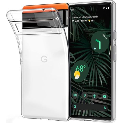 FUNDA PARA GOOGLE PIXEL 6 PRO CON PARTE POSTERIOR DE SILICONA TRANSPARENTE