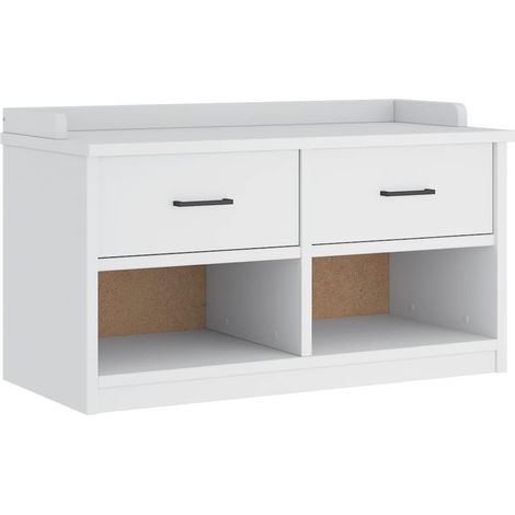 Banc à chaussures - Meuble à chaussures blanc 87x40x50 cm bois de pin massif fr8600 - Maison La Vie (1/5)