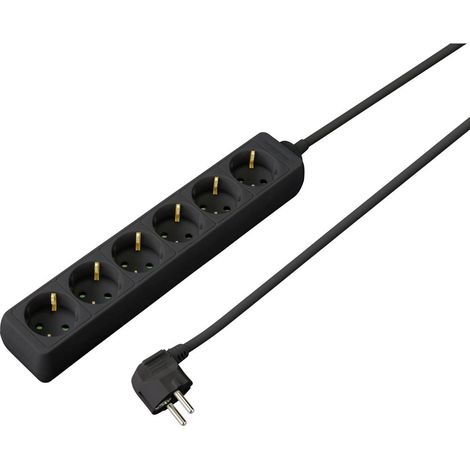 Sygonix SY-4890992 Multipresa 6 scomparti Nero Schuko 1 pz. (1/5)