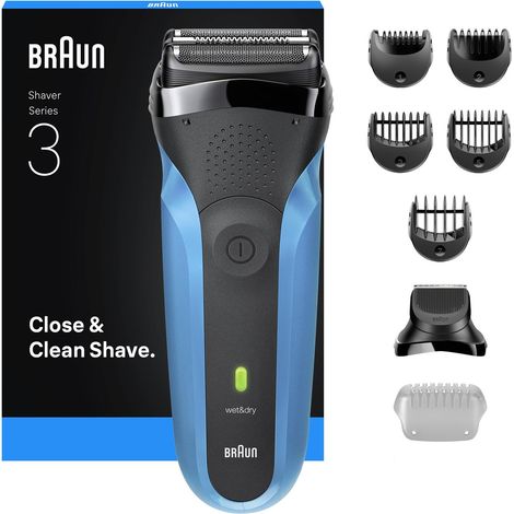 Braun Series 3 310BT Rasoir à grille Tondeuse Noir, Bleu
