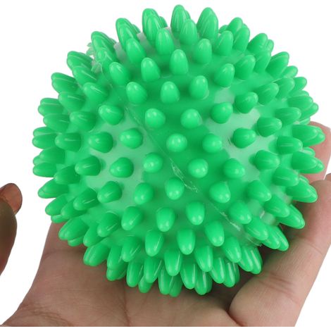 7,5 cm großer, harter PVC-Massageball mit Noppen, grün, zur Linderung von Triggerpunkten, Hand- und Fußschmerzen sowie Fasziitis. (1/3)