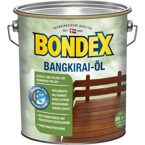 Bondex Bangkirai Öl 4 l Bangkiraiöl Holzpflege Holzschutz (1/3)