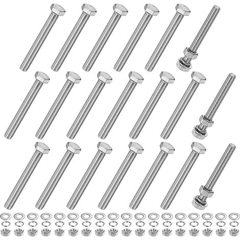 20-Pcs Vis À Tête Hexagonale Avec Écrous M10x90mm Machinerie (1/5)