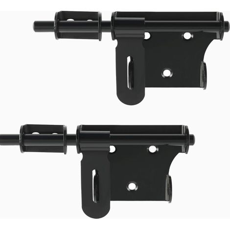 Verrou Porte Coulissante Acier Inoxydable 150mm, Loquet Extérieur/Intérieur Noir Mat (1/4)